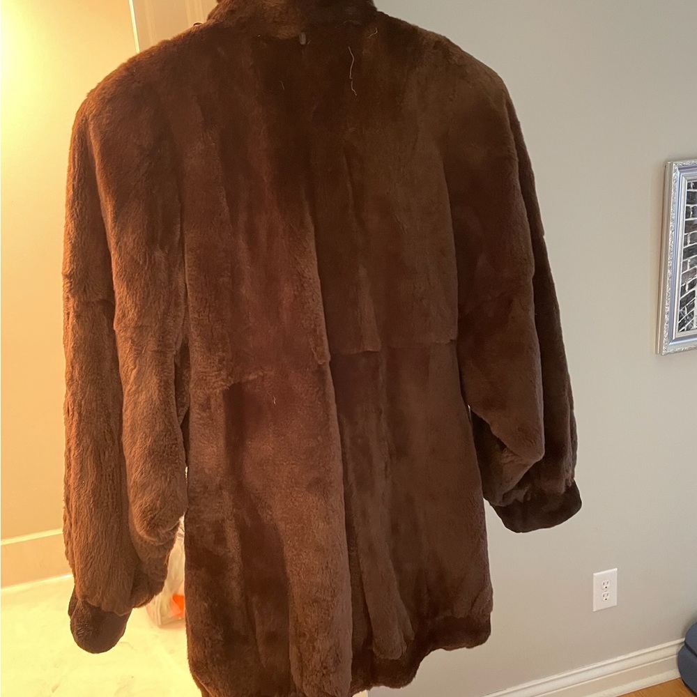 Vintage Womens Vincent’s Indiana Brown Fur Coat Size Large - Picture 2 of 2